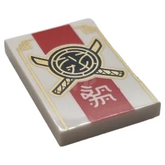 LEGO Tile 2 x 3 with Crossed Swords and Logogram 'DOJO'…