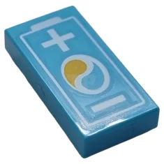 LEGO Tile 1 x 2 with Electric Car Battery Pattern