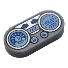 LEGO Tegel 1 x 2 Ovaal met Dashboardpatroon