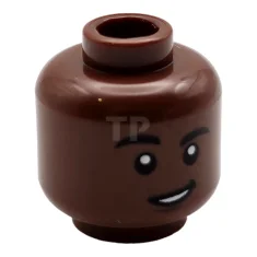 LEGO Minifigure, tête double face, sourcils noirs, sourire avec les dents…