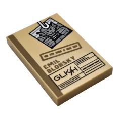 LEGO Carreau 2 x 3 avec dossier légal à motif de…