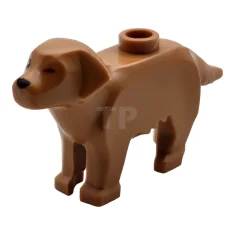 LEGO Hond, Labrador / Golden Retriever met zwart rechteroog en neus,…