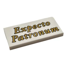 LEGO Tile 2 x 4 with 'Expecto Patronum' Pattern