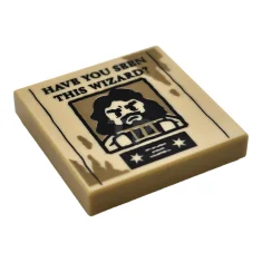 LEGO Tile 2 x 2 with Sirius Wanted Poster Pattern