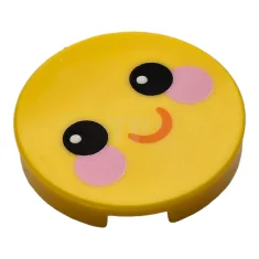 LEGO Tile 2 x 2 Round with Bottom O and Smiling…