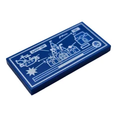 LEGO Piastrelle 2 x 4 con schema Blueprint, Aeronave e Fortezza