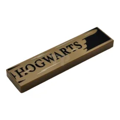 LEGO Tile 1 x 4 with Black 'HOGWARTS' Sign with Tan…