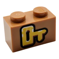 LEGO Brick 1 x 2 with Key Pattern (Super Mario Key…