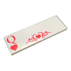 LEGO Tile 2 x 6 with 'Q' and Heart Pattern (Top…