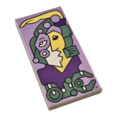 LEGO Baldosa 2 x 4 con dibujo de retrato estilo Picasso