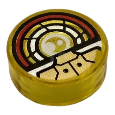 LEGO Fliese 1 x 1 Rund mit Roboterauge-Muster