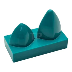 LEGO Tegel, aangepast 1 x 2 met 2 tanden Verticaal