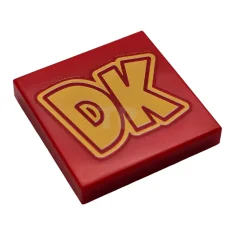 LEGO Tile 2 x 2 with Yellow 'DK' Pattern