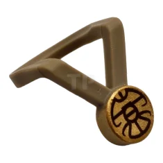 LEGO Minifigur Halsmedaille mit goldenem Medaillon und dunkelbraunem Linienmuster