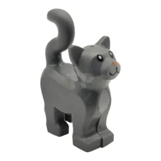 LEGO Cat, Standing with Light Bluish Gray Chest and Muzzle and…