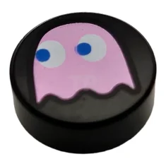 LEGO Fliese 1 x 1 Rund mit PAC-MAN Geister-Muster (Pinky)