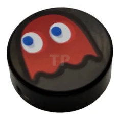 LEGO Fliese 1 x 1 Rund mit PAC-MAN Geister-Muster (Blinky)
