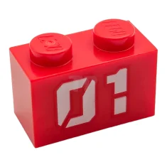 LEGO Brick 1 x 2 with '01' Pattern