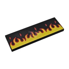 LEGO Tile 2 x 6 with Flames Pattern