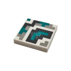 LEGO Tile 2 x 2 with Pixelated Shapes and Squares Pattern…