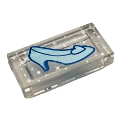 LEGO Tile 1 x 2 with Cinderella Glass Slipper Pattern