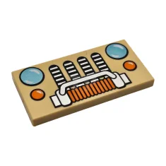 LEGO Tile 2 x 4 with Headlights and Bumper Pattern