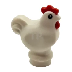 LEGO Pollo, base ancha con peine y barbas rojas moldeadas y…