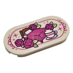 LEGO Tile 2 x 4 Oval with Bed, Roses and Tea…