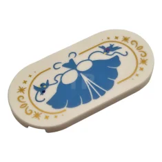 LEGO Tile 2 x 4 Oval with Ball Gown, Birds, and…