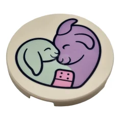 LEGO Tile, Round 3 x 3 with Medium Lavender Goat, Light…