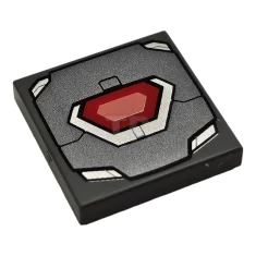 LEGO Tile 2 x 2 with War Machine Armor Plates Pattern