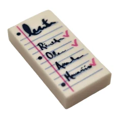 LEGO Tile 1 x 2 with Notepad and Check Marks Pattern