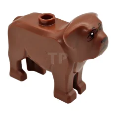 LEGO Hond, Napolitaanse Mastiff met zwarte neus, mond, plooien en ogen…