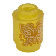 LEGO Brick, Round 1 x 1 with Bright Light Orange and…