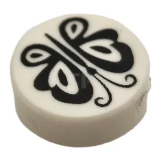 LEGO Tile 1 x 1 Round with Butterfly Pattern