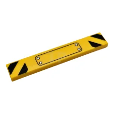 LEGO Tile 1 x 6 with Screws and Danger Stripes Pattern