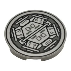 LEGO Carreau, rond 3 x 3 avec motif de machinerie de…