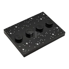 LEGO Tile, Modified 3 x 4 with 4 Studs in Center…