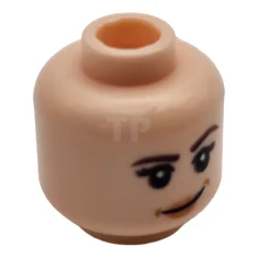 LEGO Minifigura, Cabeza Femenina Doble Cara Cejas Marrón Oscuro, Pestañas Negras,…