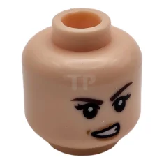 LEGO Minifigura, Cabeza Femenina Doble Cara Cejas Marrón Oscuro, Pestañas Negras,…