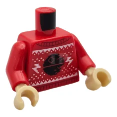 LEGO Torso (complete) Minifig with Knit Fair Isle Holiday Sweater Pattern