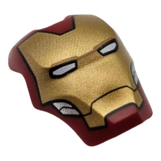 LEGO Minifigure, Visière à charnière supérieure large avec écran facial doré,…