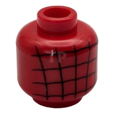 LEGO Minifigur, Kopf Alien mit schwarzem Spider-Man-Gewebe, großen weißen Augen mit…