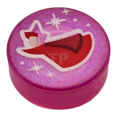 LEGO Tile 1 x 1 Round with Fairy Godmother Flora Pattern