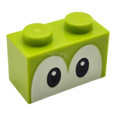 LEGO Brick 1 x 2 with Dark Blue and Black Eyes…