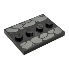 LEGO Tile, Modified 3 x 4 with 4 Studs in Center…