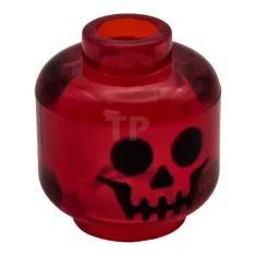 LEGO Minifigur, Kopf mit schwarzem Standard-Totenkopfmuster - Belüftete Noppen