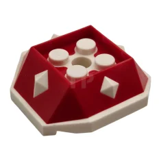 LEGO Schale mit 4 versenkten Noppen und Loch mit geformtem weißen…