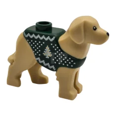 LEGO Rettungshund (Labrador) mit Weste mit Weihnachtspullover-Muster