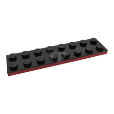 LEGO Platte 2 x 8 mit rotem Streifenmuster